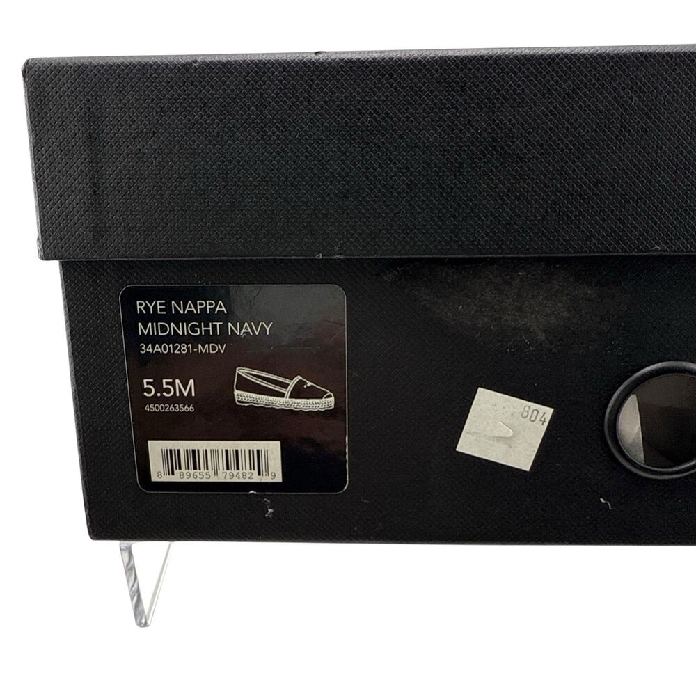 Coach Women Rye Nappa Leather Espadrille Flat Shoes Midnight Navy Sz 5.5 NEW‎ - Picture 10 of 11